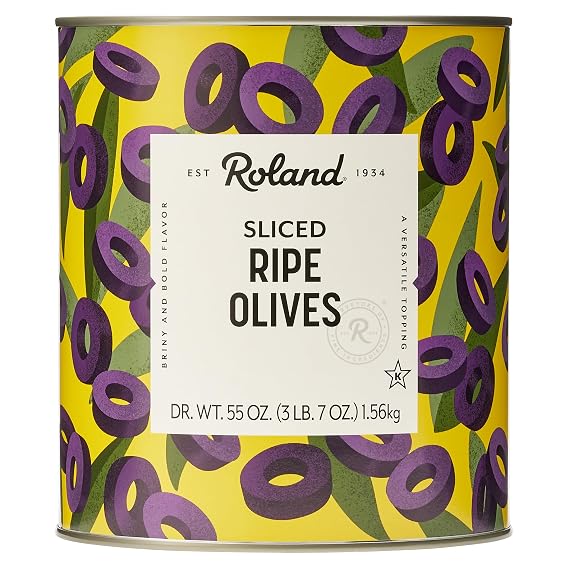 Roland Foods Sliced Black Ripe Olives, Specialty Imported Food, 55-Ounce Can