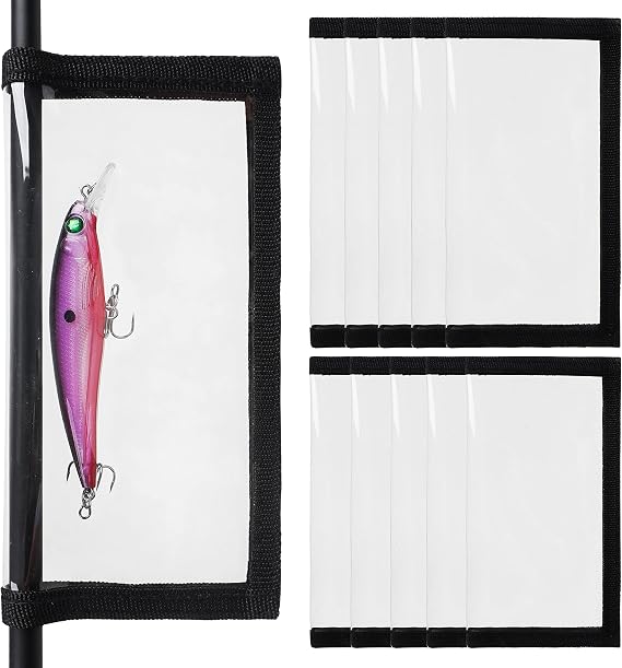 Fishing Lure Wraps 5/10 Packs Durable Clear PVC Lure Covers Keeps Fishing Safe Easily See Lures Fishing Hook Covers Bait Storage Keeps Children, Pets and Fishermen Safe from Sharp Hook