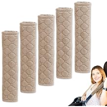 5 Pack Soft Comfort Car Seatbelt Cover Protector Pads Strap for Protecting Neck and Shoulder (Light Coffee)