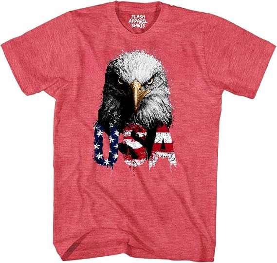 USA Bald Eagle Patriotic Graphic Tee Women Men USA T Shirt for 4th of July American Flag Shirt