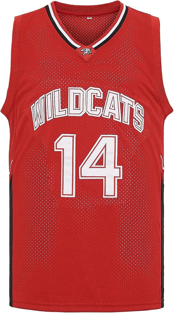 Mens Wildcats High School Jersey 14 Troy Bolton 8 Chad Danforth Basketball Jersey