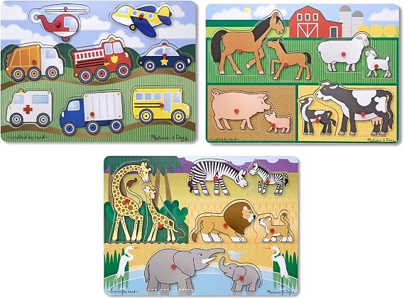 Peg Puzzle Bundle - Farm, Vehicles and Safari