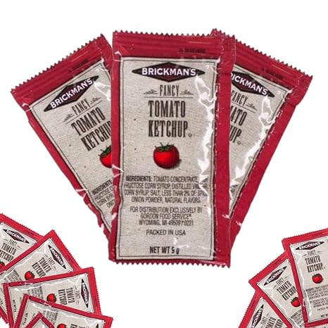 Brickman's Ketchup Packets, 9 Grams, Pack of 100
