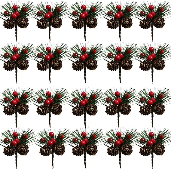 20PCS Artificial Pine Picks Christmas Simulation Pine Needle