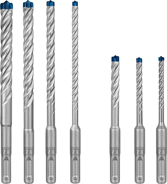 Bosch Professional 7 parça Expert SDS plus-7X Kırıcı Delici Delme Uçları (Yumuşak taş, Sert taş, Beton, Donatılı beton, Beton bina bloku, Ø 5-12 mm, Aksesuar Kırıcı Delici)
