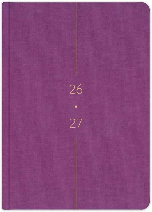 Matt Notebook 2026-2027 A5 Keten Akademik Ajanda 15x21 cm - 17 Aylık Menekşe