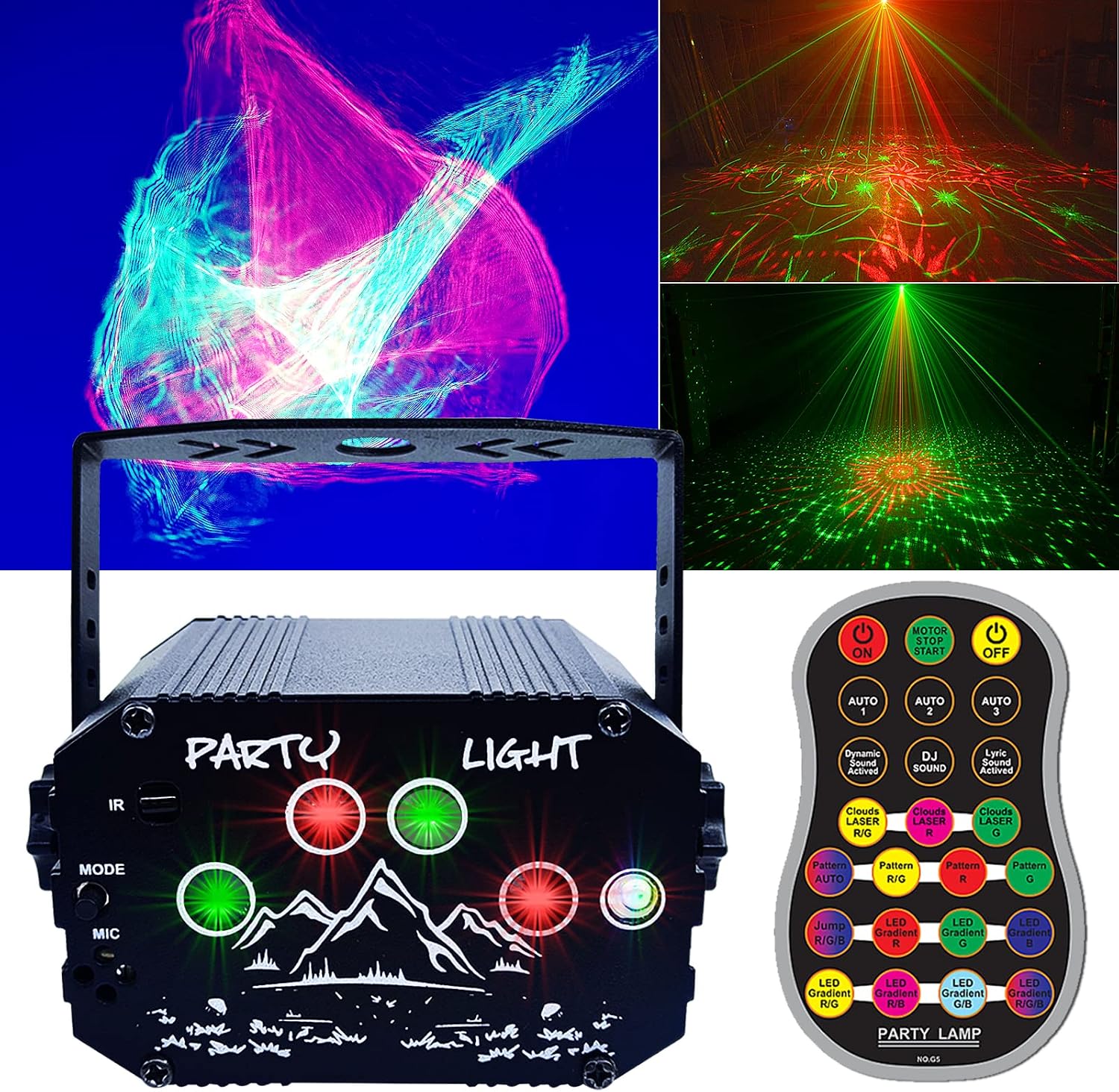 Birthday Gift Party Decorations Lights, 3-in-1 Unique Nebula Strobe Mini Disco Ball DJ Strobe Lights Portable Led Stage Light, Remote Control Sound & Activated for Karaoke Bar Rave Home Xmas Show