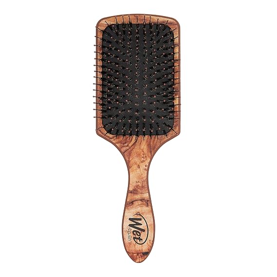 Wet Brush Paddle Hair Brush, Traditional Wood- Ultra-Soft IntelliFlex Detangling Bristles with AquaVent Design For Spreading Hair Treatments Evenly - Pain-Free Hair Brush For Women & Men