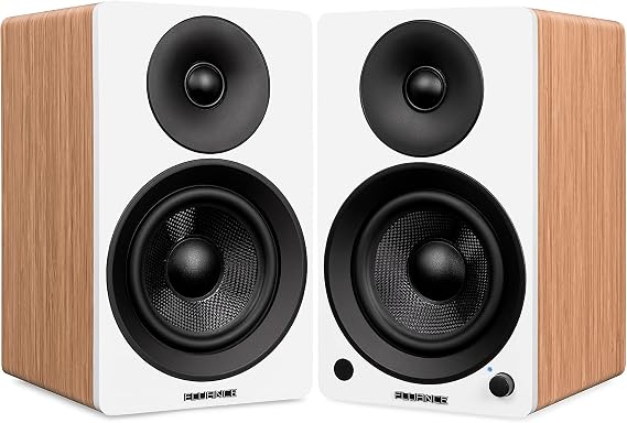 Fluance Ai61 Powered 2-Way 2.0 Stereo Bookshelf Speakers with 6.5" Drivers, 120W Amplifier for Turntable, TV, PC and Bluetooth 5 Wireless Music Streaming - RCA, Optical, USB & Sub Out (Lucky Bamboo)