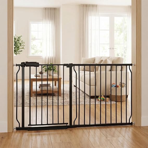 Extra Wide Baby Gate 57.5-62 Inch Pressure Mounted Indoor Safety Gate
