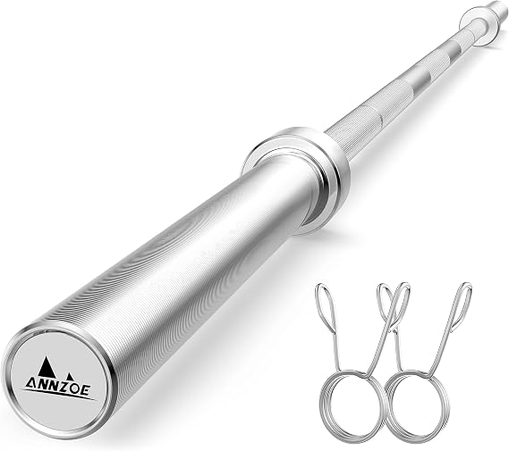 Olympic Barbell Bar 7 Feet Weight Bar, 20kg Mens Solid Iron Weighted Workout Barbell Weight Straight Weightlifting Technique Bar for Home Fitness Exercise Equipment, Rated 700lbs for Weightlifting