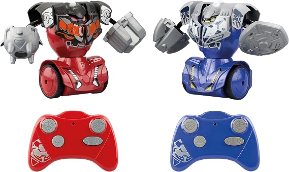 SilverLit Robo Kombat Mega Robots, Pack of 2 Remote Control Large Fighting Robots 16 cm, Interchangeable Fists, Robotic Toy with Sound and Light Effects for Ages 5-14 years
