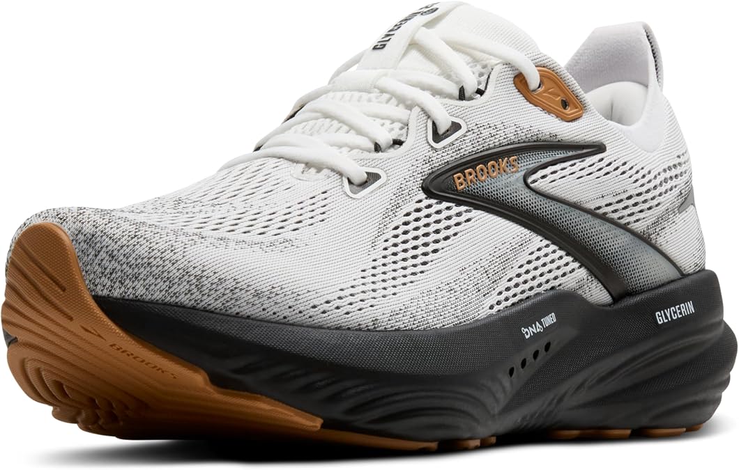 Brooks Men's Glycerin Gts 22 Sneaker, White/Grey/Black, 10 M US