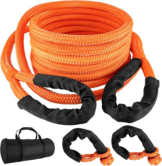 Kinetic Recovery Rope, 1"20ft Tow Rope, Heavy Duty 48000 Lbs Kinetic Ropes Recovery Kit, Tow Ropes for Trucks UTV, ATV, Recovery Rope Kit for 4x4 Offroad Vehicle