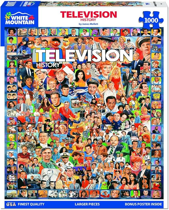 White Mountain Puzzles Television History - 1000 Piece Jigsaw Puzzle