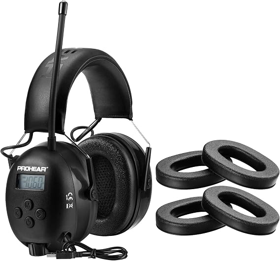 PROHEAR 033 Bluetooth Hearing Protection Heaphones with FM/AM Radio(Upgraded) 2-pair Replacement Foam Ear Pads 033