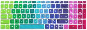 Keyboard Skin Compatible for 15.6" HP Pavilion X360 15-br075nr, HP Envy x360 15m-bp 15m-bq, HP Spectre x360 15-ch011dx,HP Pavilion 15-cb 15-cc 15-cd 15-bw 15-bs & 17.3" HP 17m-ae 17-bs Series -Rainbow