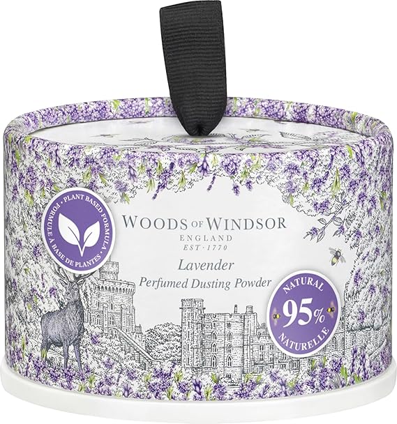 Woods of Windsor Lavender Odour Control Dusting Powder Body Puff 0.22 lb