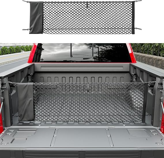 xipoqix Truck Bed Cargo Net 49.21 x 18.11 Inch Compatible with 2015-2025 Ford F150 Truck Bed Organizer Mesh Net Replacement for 2015-2025 Ford F-150 Accessories