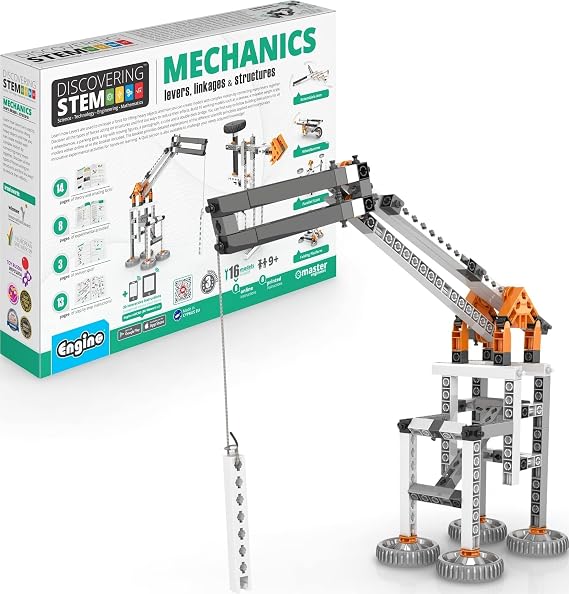 Engino STEM Toys, Mechanics: Levers, Linkages & Structures, Engineering Kits for Kids 9+, Gifts for Boys & Girls, Educational Building Toys, Fun Kids Activities (16 Model Options)