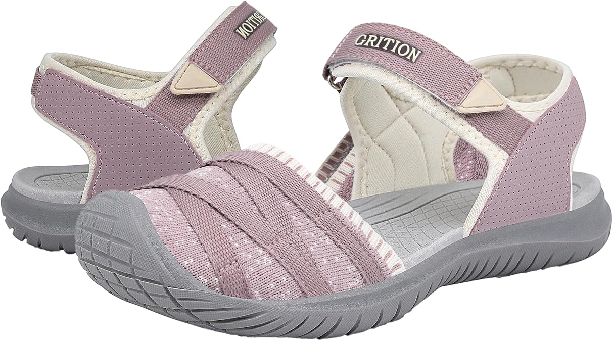 GRITION Hiking Sandals Women Closed Toe, Waterproof Lightweight Adjustable Hiking Athletic Sandals, Breathable For Beach Summer Adventure Comfortable Outdoor Sport