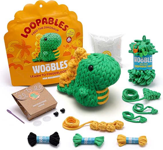 The Woobles Loopables Crochet Kit for Beginners (Fred the Dino)