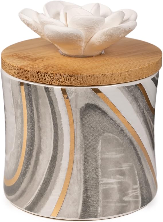 ScentSationals Nereus Ceramic Flower Essential Oil Diffuser | Home Fragrance Air Freshener, No Power Needed