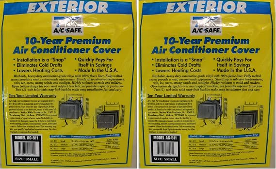 A/C Safe Exterior Cover for Large Window Air Conditioners (Pack of 2)