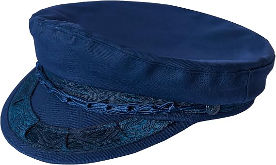 Authentic Greek Fisherman's Cap - Cotton - Navy - Size 7 3/8 (23 1/4 Inches - 59 cm)