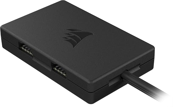 Corsair Internal 4-Port USB 2.0 Hub - 4X 9-Pin USB 2.0 Ports - Easy Magnetic Installation - Compatible with Most Intel and AMD Motherboards - Black