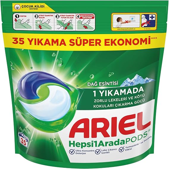 Ariel Hepsi1Arada PODS Kapsül Çamaşır Deterjanı Beyazlar ve Renkliler 35 Yıkama
