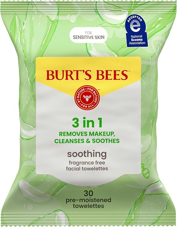 Burt's Bees Hassas Ciltler için Pamuk Özlü Yüz Temizleme Mendili