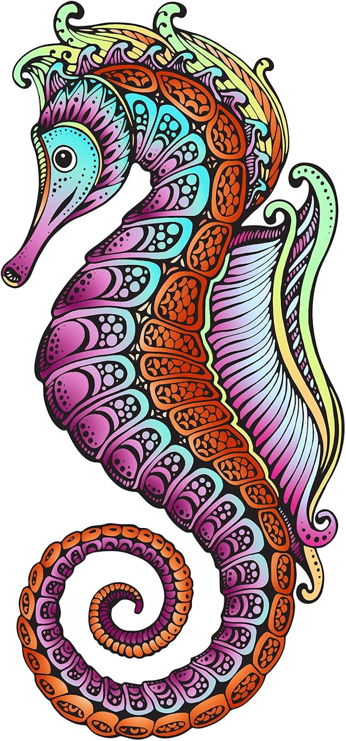 Wooden Puzzles for Adults,Hippocampus Wooden Puzzles,Wooden Animal Shape Puzzles,Colorful Puzzles,Shaped Uniquely Wooden Craft Toy. Shaped Family Game.The Best Gift for Adults and Kids. Hippocampus