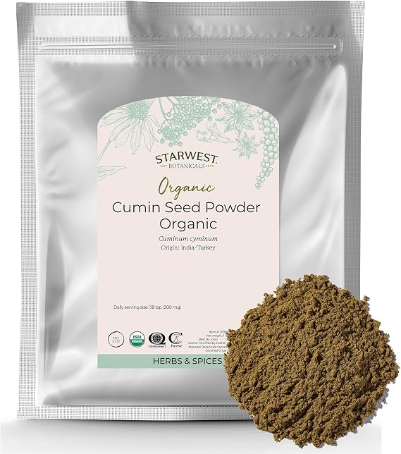 Starwest Botanicals Organic Ground Cumin Seed Powder - Bulk 1 lb Bag
