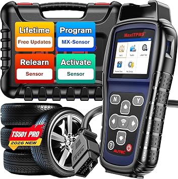 Autel MaxiTPMS TS501 PRO TPMS Programming Tool, 2026 Same as TS508 Up of TS501 TS408S, Program Autel MX-Sensor 315/433MHz, Relearn Activate 99% Sensors, Tire Pressure Monitoring System Diagnostic Tool