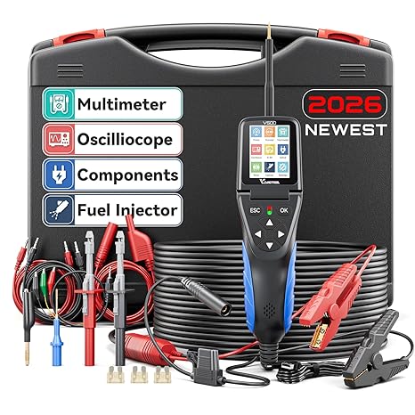 Automotive Power Circuit Probe Tester Kit VDIAGTOOL V500, 9-30V Car Electric Circuit Tester, Short/Open Circuit Finder, Oscilloscope/Multimeter/Injector/Relay Tester, Component/Fuse/Trailer/AC/DC Test