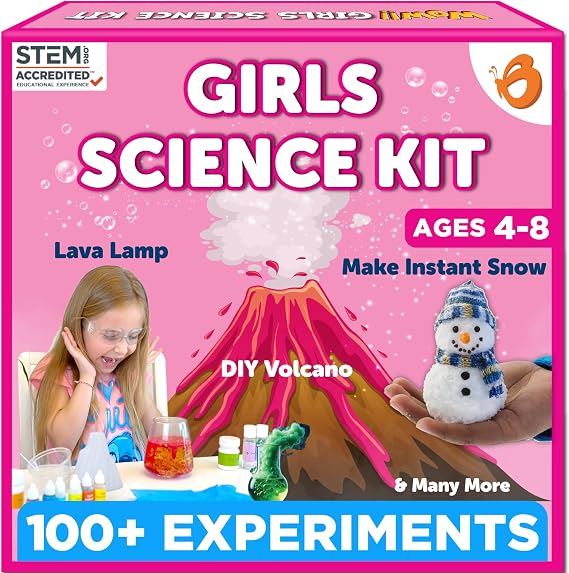 Butterfly EduFields 100+ Experiments Girls Science Kit for Kids Age 5-7 6-8