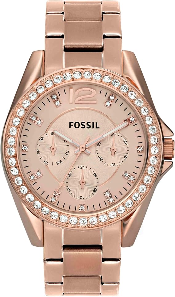 Fossil Women's Watch, Riley Quartz Stainless Steel Multifunction Watch for Women
