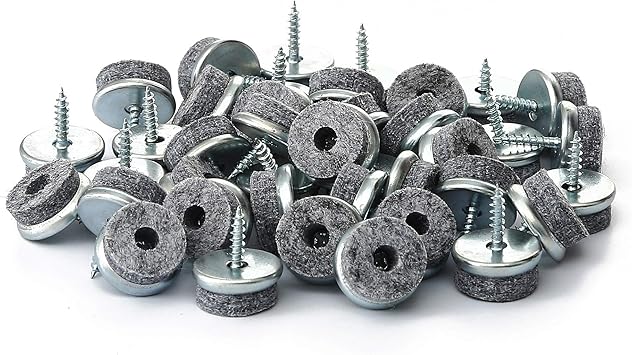Screw on Furniture Pads Furniture Sliders for Wooden Chair Legs -Furnigear Best Hardwood Floor Protectors Protect Your Hardwood & Laminate Flooring 1-1/4, grey-40pack
