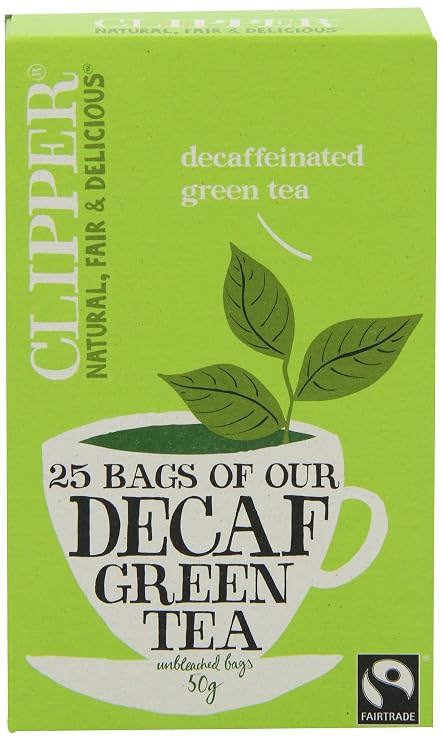 Clipper Fairtrade Decaf Green 25 Teabags (Pack of 6, Total 150 Teabags)