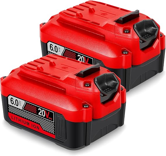 Futurebatt 2Pack 20V 6.0Ah Battery for Craftsman V20 High-Output 20-Volt Power Tools CMCB201 CMCB202 CMCB202-2 CMCB204 CMCB204-2 CMCB205 Battery