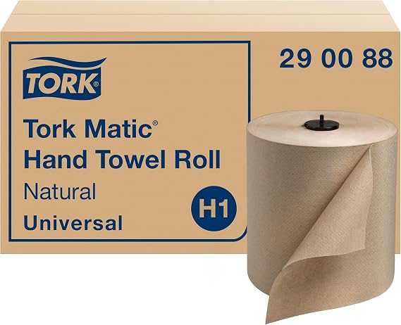 Tork Matic Paper Hand Towel Roll Natural H1, 6 Rolls x 700 ft, 290088