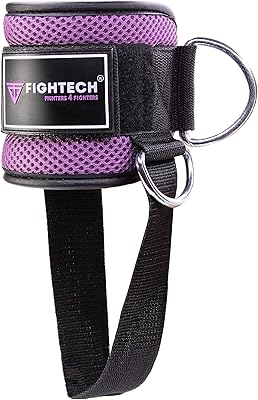 FIGHTECH Ankle Straps for Cable Machines | PRO Series Fitness Ankle Cuffs for Women & Men | Padded Ankle Straps Gym Cable Attachment for Glute and Leg Workouts Lavender Single