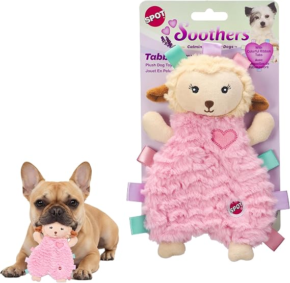 SPOT Soothers Tabbie Lambie Dog Toy - 8in Mini Stuffing-Free Calming Plush with Lavender Scent & Squeaker for Toy Breeds & Puppies, Anxiety Relief - 1 of 3 Assorted Colors, Sent at Random