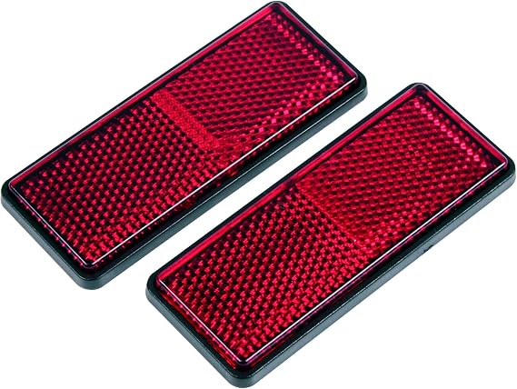 GG322 Red Rectangular Adhesive Backed Reflector, (Pack of 2)