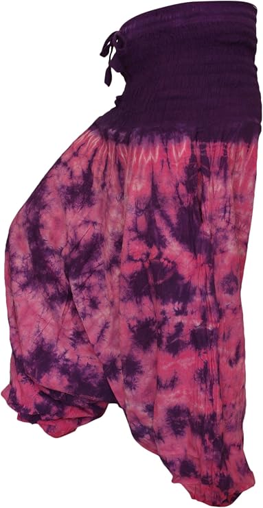 Shopoholic Fashion Tie Dye Colorful Hippy Boho Loose Fit Baggy Harem Pants