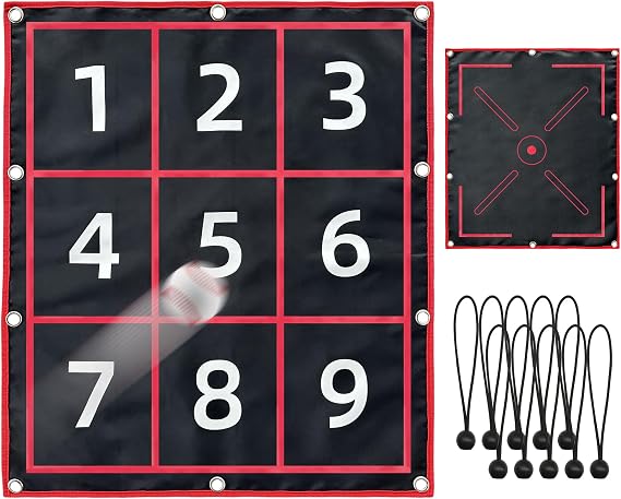 Strike Zone Target for Baseball Net,Adjustable Baseball Softball Pitching Mat Practice Accuracy Training Throwing Hitting for 6x6, 7x7 or 8x8 Foot Nets