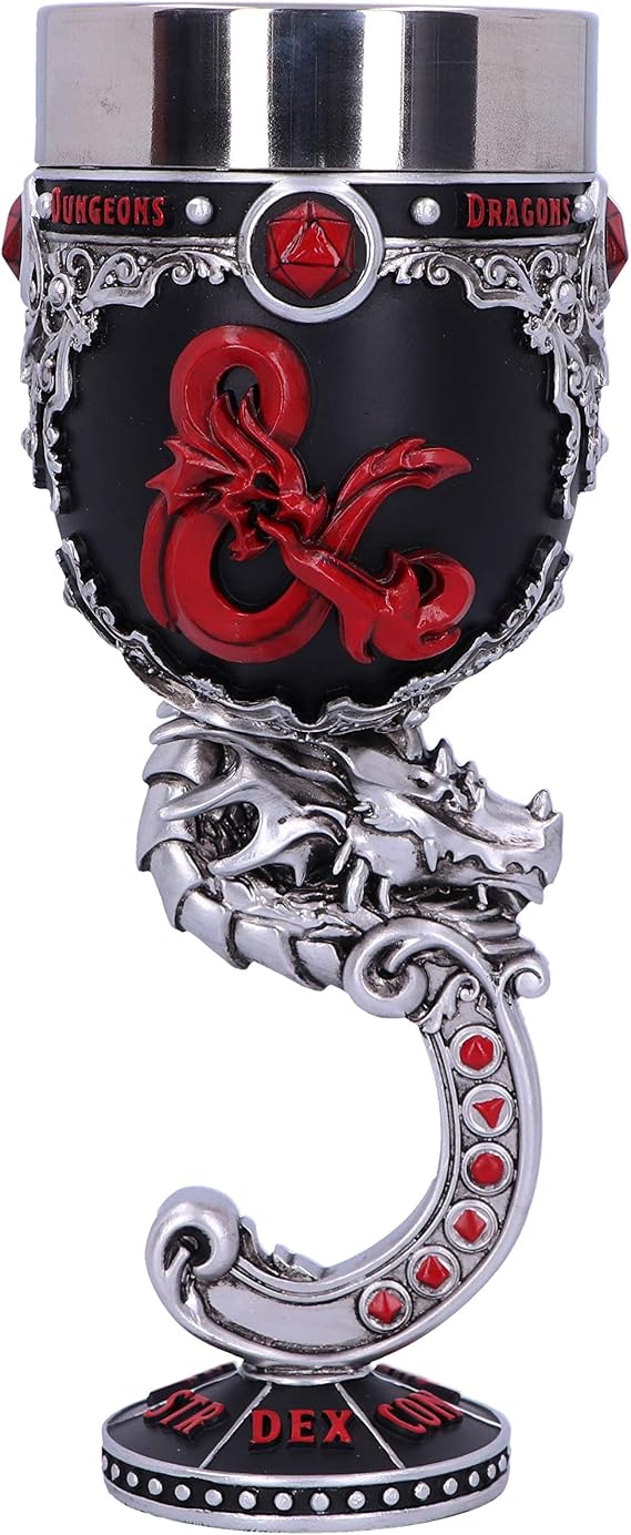 Nemesis Now Dungeons & Dragons Fantasy Role Play Die D20 Goblet, Black, 19.5cm