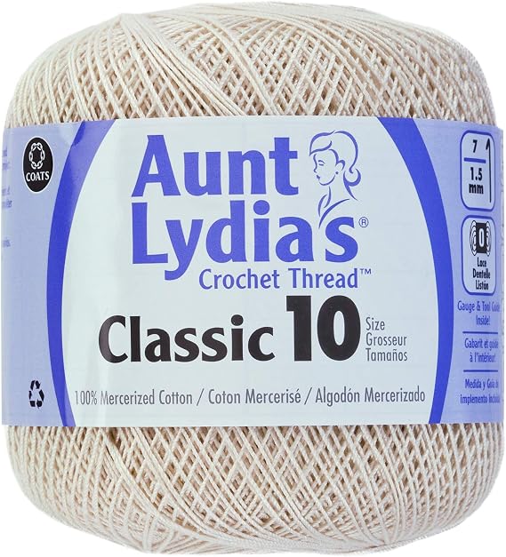 Aunt Lydia's Classic Crochet Thread Size 10-Ecru