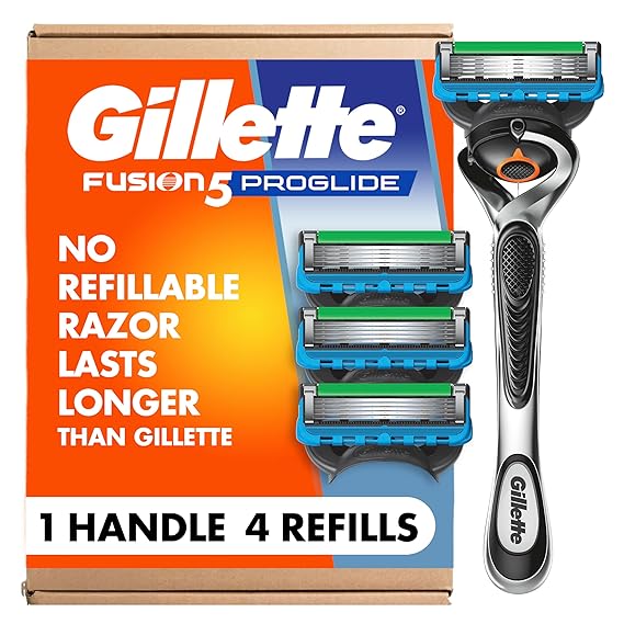Gillette Fusion ProGlide Shaving Razor for Men, 1 Handle + 4 Blade Refills